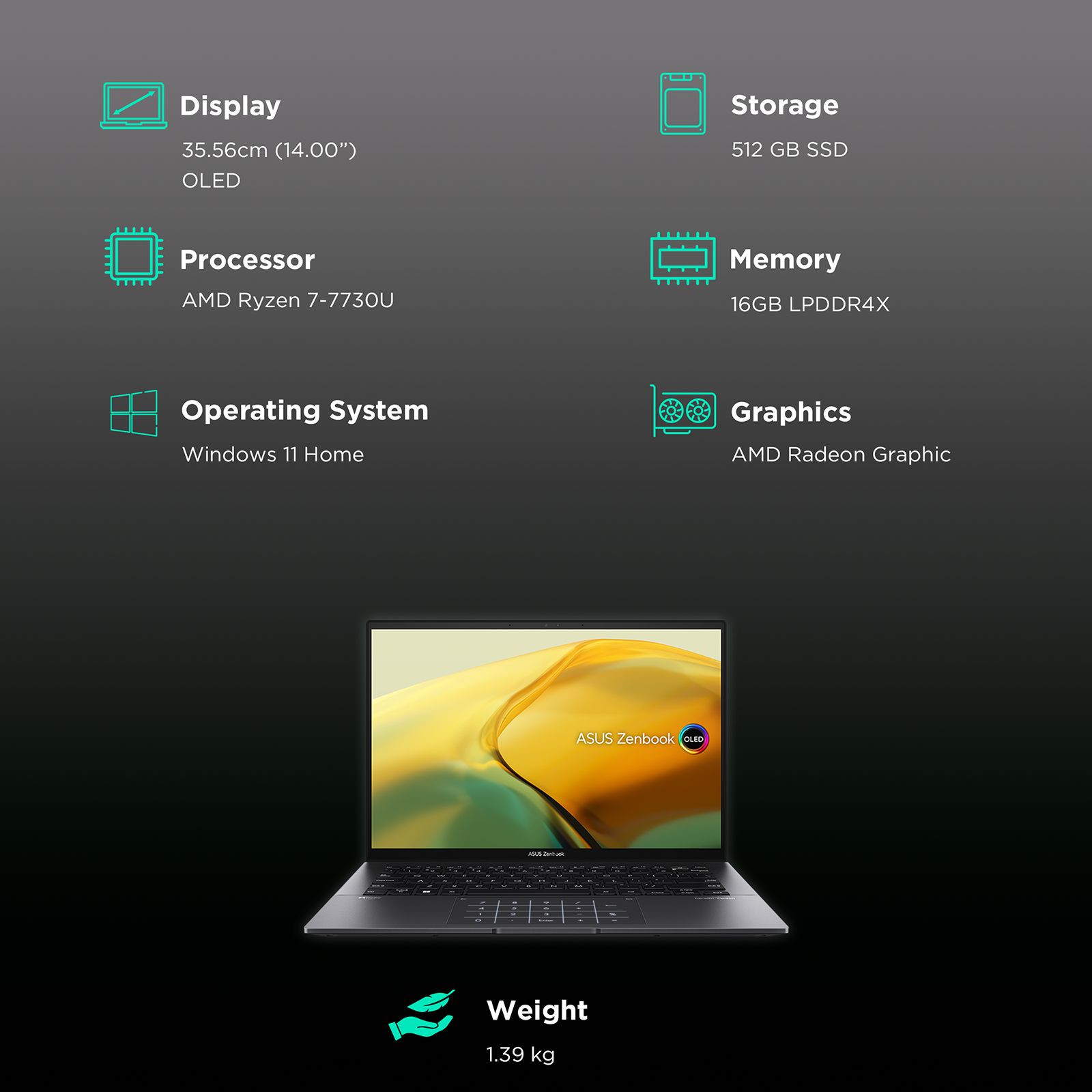 ASUS ZenBook Ryzen7、MS Office、Windows11 27059.jpg